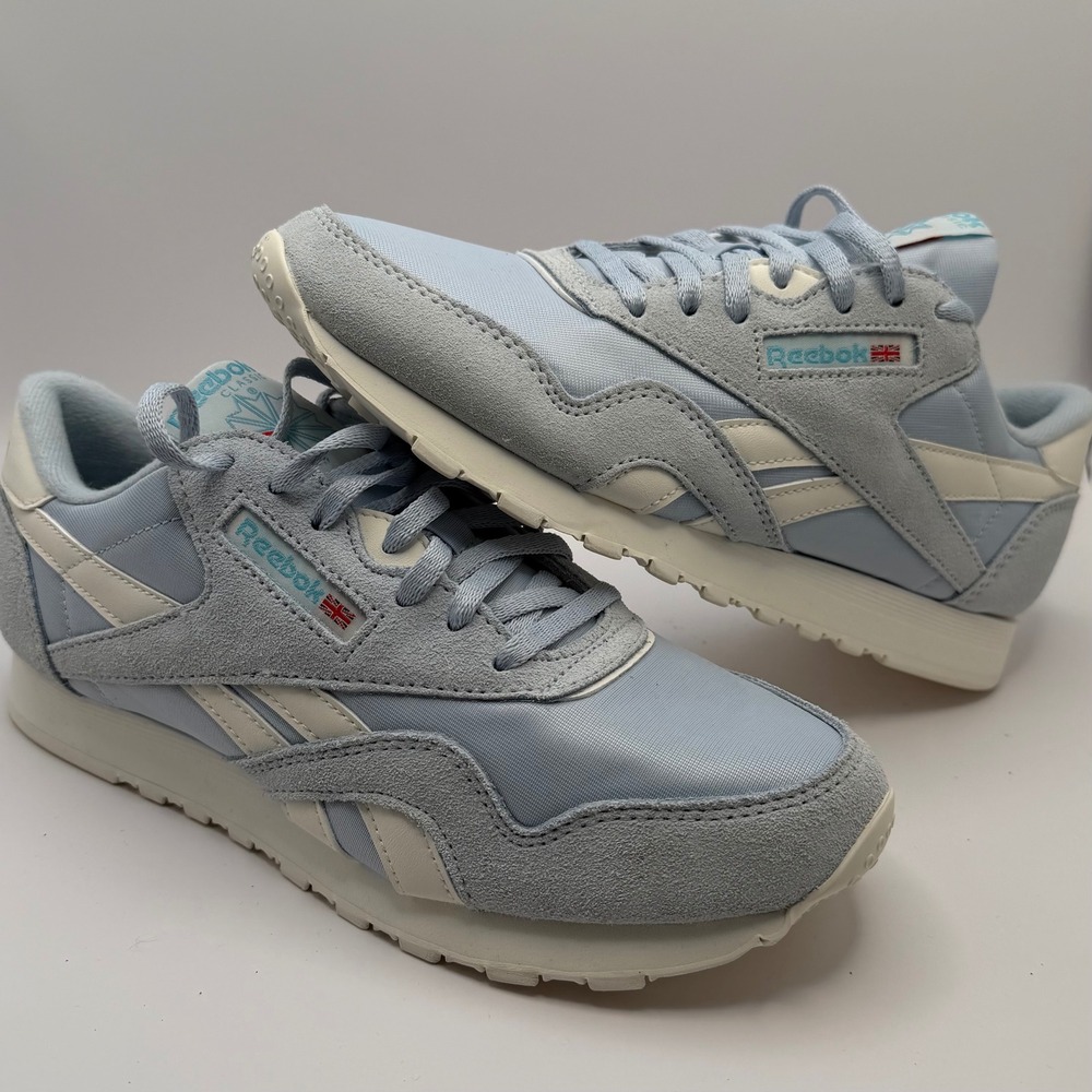 Reebok Classic Nylon Womens Light Blue Suede Sneakers 100033162 Size 8.5